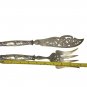 GORGEOUS Antique Sterling Silver French Victorian Serving Fork & Knife Set c1880