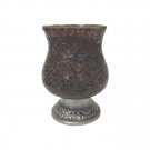 Tren J Home Hurricane Pillar/Candle Holder Vase Purple Mosaic Glass & Metal Base Tren J Home Hurricane Pillar/Candle Holder Vase Purple Mosaic Glass & Metal Base