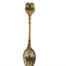 Vintage Souvenir Spoon Praha Czechoslovakia Collectible Gold Tone Enamel