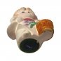 Vintage Sweet Japanese Hakata Ceramic Doll Girl With Flowers Basket