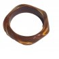 Chunky Marbled Brown Lucite Bangle Bracelet Vintage