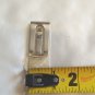Money Clip Bill Holder Silver Tone Metal and Black Dark Blue Enamel New