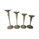 Antique Vintage Lot Of 4 Graduated Brass Candle Holders Candlestick Set