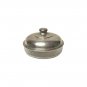 Antique Sterling Silver & Cut Glass Covered & Domed Butter Plate Dish w Lid