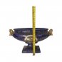 Vintage Cobalt Blue Gold Porcelain Centerpiece Bowl Vase England Victorian Scene