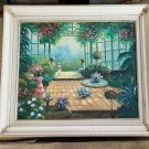 Original W. Hodges Painting Oil On Canvas Garden Colorful Flowers Signed Framed Original W. Hodges Painting Oil On Canvas Garden Colorful Flowers Signed Framed