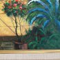 Original W. Hodges Painting Oil On Canvas Garden Colorful Flowers Signed Framed