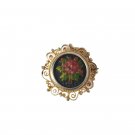 Antique Women's Brooch Pin Needlepoint Rose Gold Tone Art Nouveau Estate Austria Antique Women's Brooch Pin Needlepoint Rose Gold Tone Art Nouveau Estate Austria