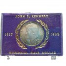 1917-1963 John F. Kennedy Memoriam 90% Silver Half Dollar In Plastic Snap Case
