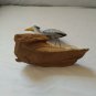 Casa Fernandez Gray Bird Figurine Hand Carved Hand Painted Stands On Drift Wood