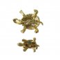 Vintage Women's Brooch Pin Mother & Baby Turtle Enamel Gold Tone Estate Jewelry