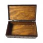 Antique Ethno Jewelry Trinket Box Large Inlaid Hand Carved Wood Bulgaria