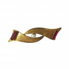 Antique Women's Brooch Pin Faux Pearl Eye Gold Tone Art Deco Estate Austria Antique Women's Brooch Pin Faux Pearl Eye Gold Tone Art Deco Estate Austria