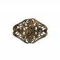 Antique Women's Brooch Pin Rose Green Rhinestones Gold Plated Austria Estate
