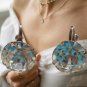 Vintage Sterling Silver 925 Crystal Screw Back Stud Earrings 14K Rose Gold