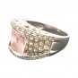 Women's Ring Emerald Cut Pink Tourmaline CZ Vintage Sterling Silver 925 Size 9