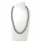 Vintage Faux Grey Pearl Gold Tone Beaded Necklace