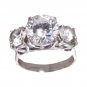 Women's Ring 6tcw 3 Round Cut CZ Cubic Zirconia Sterling Silver 925