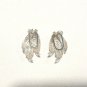 Vintage Alice Caviness Sterling Silver 925 Filigree Earrings Leaves Clip Vintage
