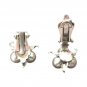 Antique Natural 3 Pearls Stud Earrings Sterling Silver 925 Clip On Designer