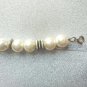 Vintage Faux Pearls & Silver Tone  Beads Crystal Women's Statement Necklace