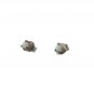 Round Cut Opal Stud Earrings Sterling Silver 925 Screw Back Post