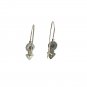 Art Deco Round Cut Amethyst & Moonstone Dangle Earrings Sterling Silver 925