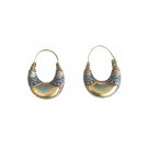 Vintage Gold Plated Purple Enamel Crescent Earrings Sterling Silver 925 Hoop Vintage Gold Plated Purple Enamel Crescent Earrings Sterling Silver 925 Hoop
