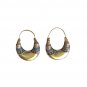 Vintage Gold Plated Purple Enamel Crescent Earrings Sterling Silver 925 Hoop