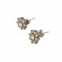 Daisy Round Cut Clear Rhinestones Flower Stud Earrings Sterling Silver 925