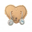 Round Cut Crystals Dangle Drop Bridal Earrings Sterling Silver Plated Lever Back Round Cut Crystals Dangle Drop Bridal Earrings Sterling Silver Plated Lever Back