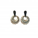 TM Mexico Signed Black Enamel Circle Earrings Solid Sterling Silver 925 Post TM Mexico Signed Black Enamel Circle Earrings Solid Sterling Silver 925 Post