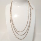 Women's Chain Three-Strand Necklace Yellow Gold Tone