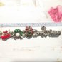 Vtg Enamel Christmas Slide Charm Bracelet Snowman Reindeer Wreath Silver Tone