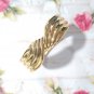 Wide Gold tone Cuff Hinged Bangle Bracelet