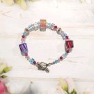 Ladies Multicolor Beaded Sterling Silver 925 Clasp Bracelet Ladies Multicolor Beaded Sterling Silver 925 Clasp Bracelet