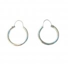 Vintage Small Huggie Hoops Earrings Sterling Silver Plated