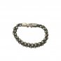 Uno De 50 Silver Beaded Bracelet Unisex Men's Women's Double Dark Brown Leather