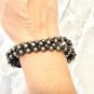 Uno De 50 Silver Beaded Bracelet Unisex Men's Women's Double Dark Brown Leather