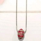 Nebraska .16ctw Diamond Enamel Pendant Sterling Silver 925 Football Necklace Nebraska .16ctw Diamond Enamel Pendant Sterling Silver 925 Football Necklace