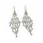 Vintage Clear Crystals Chandelier Dangle Earrings Silver Tone Hooks