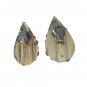 Vintage Multi Color Rhinestone Pear Shape Stud Earrings Statement Clip On