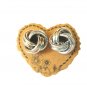 Vintage Love Knot Stud Earrings Silver Tone Post Screw