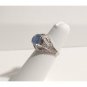Antique Art Deco Ring: 1.5ct Cabochon Star Sapphire Diamonds Platinum Sz 3.75