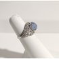 Antique Art Deco Ring: 1.5ct Cabochon Star Sapphire Diamonds Platinum Sz 3.75