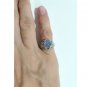 Antique Art Deco Ring: 1.5ct Cabochon Star Sapphire Diamonds Platinum Sz 3.75