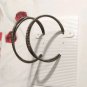 Vintage Classic Large Twisted Hoop Earrings Silver Tone