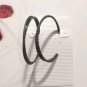 Vintage Classic Large Twisted Hoop Earrings Silver Tone