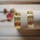 Vintage Classic Wide Hoop Earrings Hammered Yellow Gold Plated Vintage Classic Wide Hoop Earrings Hammered Yellow Gold Plated