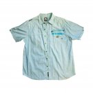 Vintage Enyce Men`s Shirt Light Blue Short Sleeve 100% Cotton Sz XL Button Up